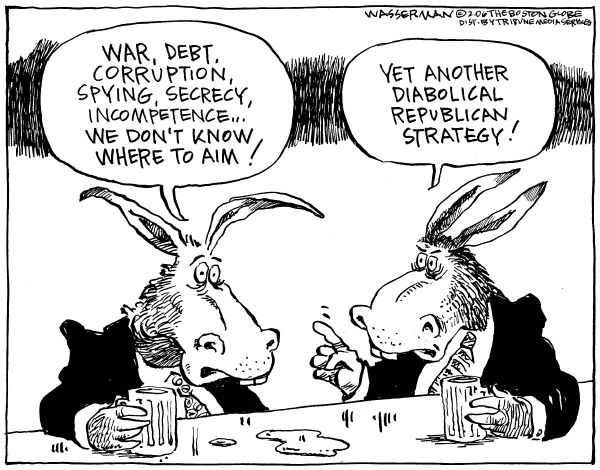 Editorial Cartoon by Dan Wasserman, Boston Globe on The Democratic Party