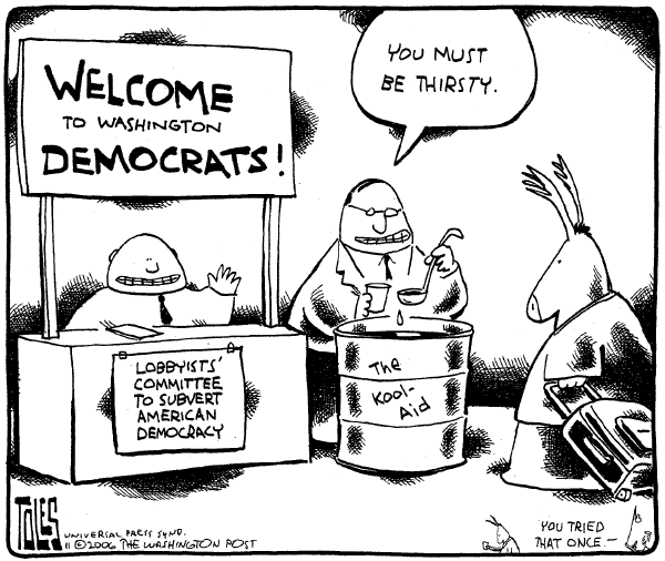 Editorial Cartoon by Tom Toles, Washington Post on The Democratic Party