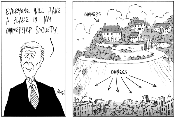 Editorial Cartoon by Tony Auth, Philadelphia Inquirer on The Economy
