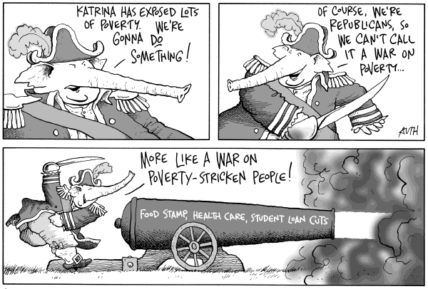 Editorial Cartoon by Tony Auth, Philadelphia Inquirer on The Economy