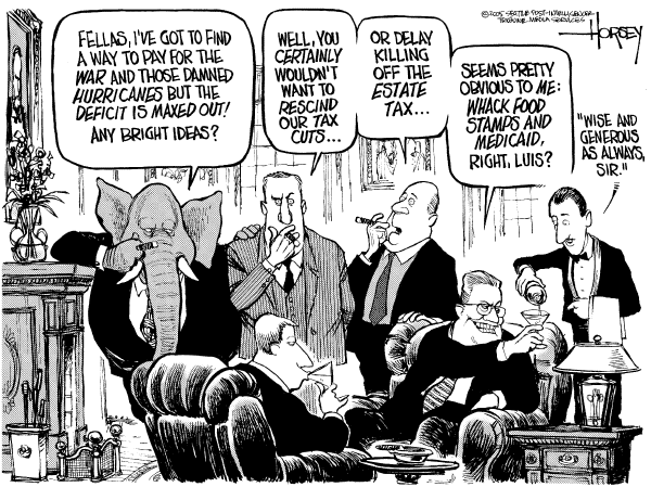 Editorial Cartoon by David Horsey, Seattle Post-Intelligencer on The Economy