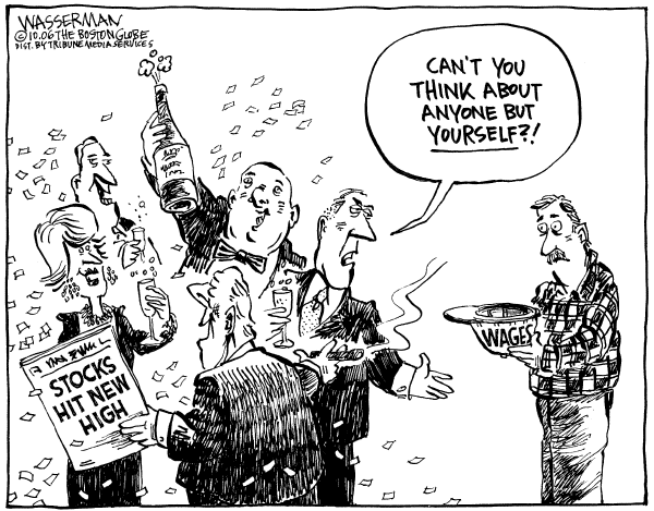 Editorial Cartoon by Dan Wasserman, Boston Globe on The Economy