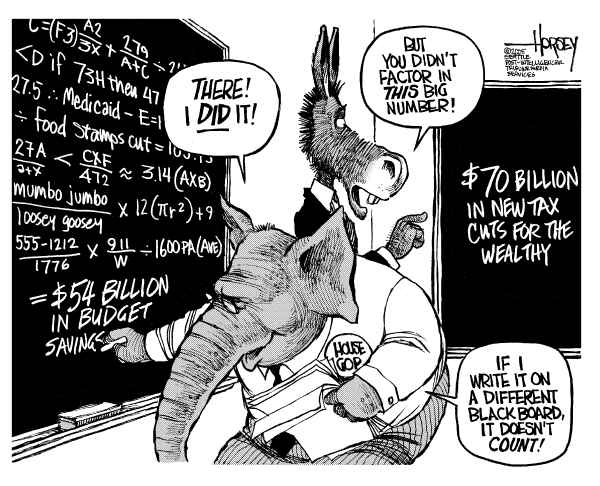 Editorial Cartoon by David Horsey, Seattle Post-Intelligencer on The Economy