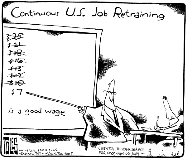 Editorial Cartoon by Tom Toles, Washington Post on The Economy
