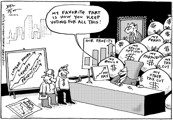 Editorial Cartoon by Joel Pett, Lexington Herald-Leader, CWS/CartoonArts Intl. on The Economy
