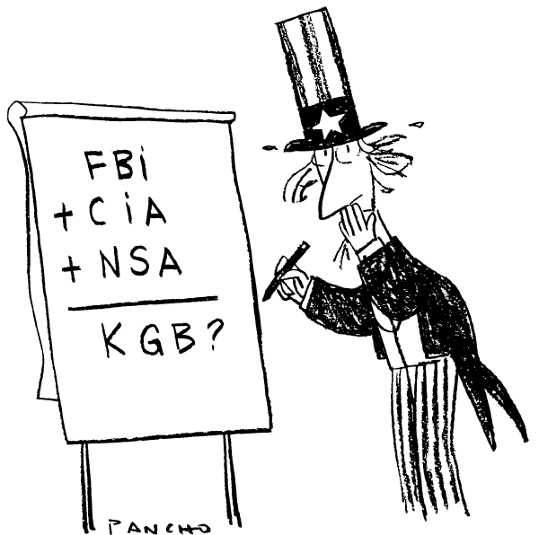 Editorial Cartoon by Pancho, Le Monde, Paris, France on Homeland Security