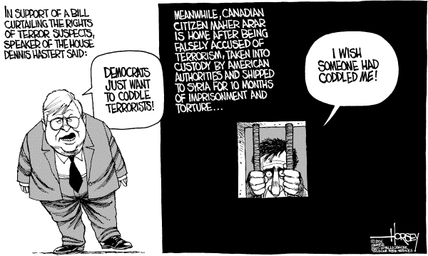 Editorial Cartoon by David Horsey, Seattle Post-Intelligencer on Homeland Security
