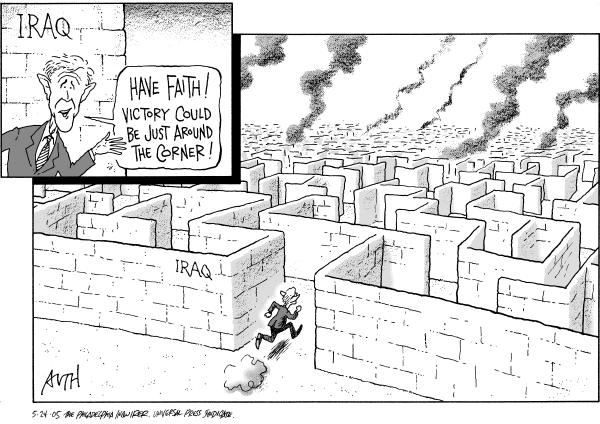 Editorial Cartoon by Tony Auth, Philadelphia Inquirer on The War in Iraq