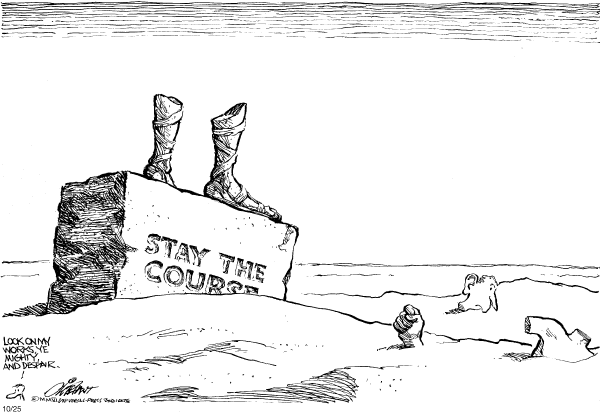 Editorial Cartoon by Pat Oliphant, Universal Press Syndicate on The War in Iraq (part 2)