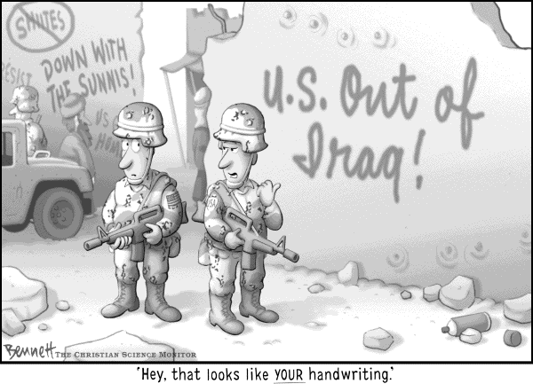 Editorial Cartoon by Clay Bennett, Christian Science Monitor on The War in Iraq (part 2)