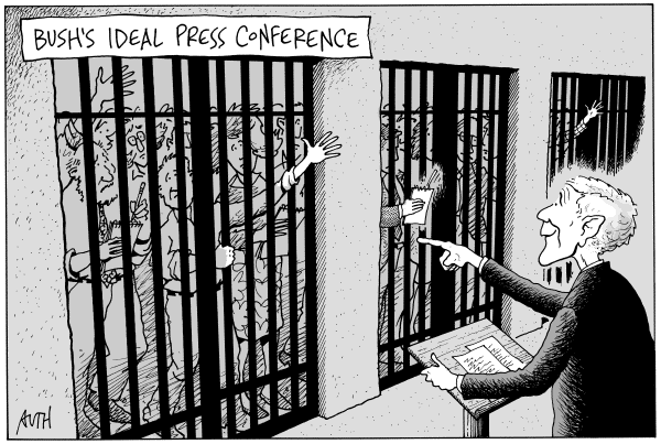 Editorial Cartoon by Tony Auth, Philadelphia Inquirer on Corporate Media