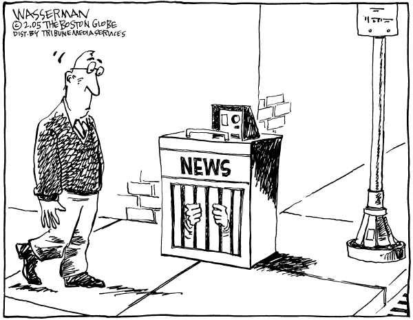 Editorial Cartoon by Dan Wasserman, Boston Globe on Corporate Media