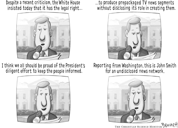 Editorial Cartoon by Clay Bennett, Christian Science Monitor on Corporate Media