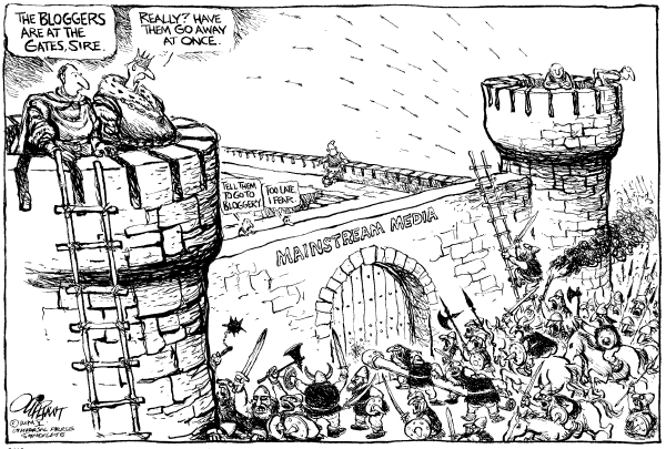 Editorial Cartoon by Pat Oliphant, Universal Press Syndicate on Corporate Media