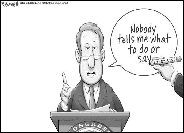 Editorial Cartoon by Clay Bennett, Christian Science Monitor on The Political Process