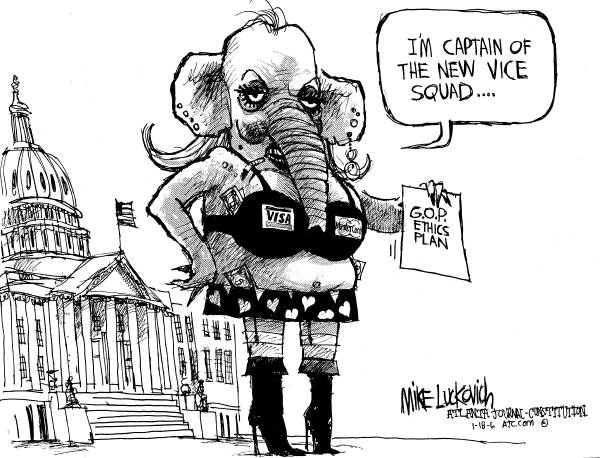 Editorial Cartoon by Mike Luckovich, Atlanta Journal-Constitution on The Political Process