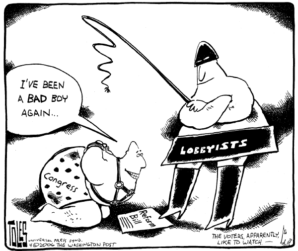 Editorial Cartoon by Tom Toles, Washington Post on The Political Process