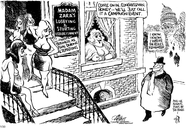 Editorial Cartoon by Pat Oliphant, Universal Press Syndicate on The Political Process
