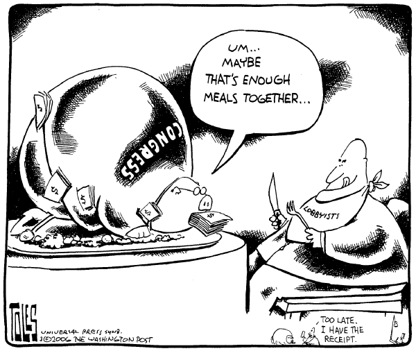 Editorial Cartoon by Tom Toles, Washington Post on The Political Process