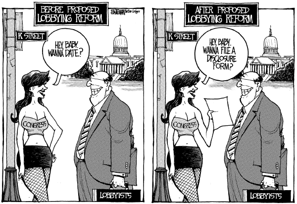 Editorial Cartoon by Drew Sheneman, Newark Star Ledger on The Political Process
