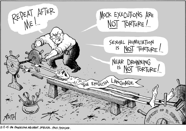 Editorial Cartoon by Tony Auth, Philadelphia Inquirer on The Man in Charge