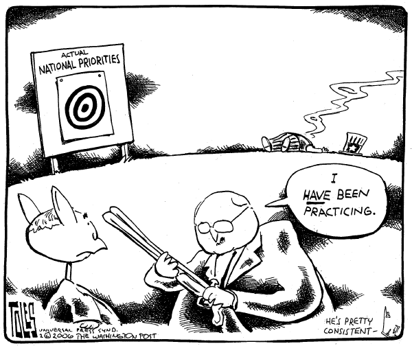 Editorial Cartoon by Tom Toles, Washington Post on The Man in Charge