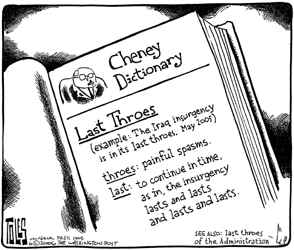 Editorial Cartoon by Tom Toles, Washington Post on The Man in Charge