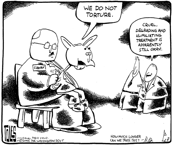 Editorial Cartoon by Tom Toles, Washington Post on Tortured Policies