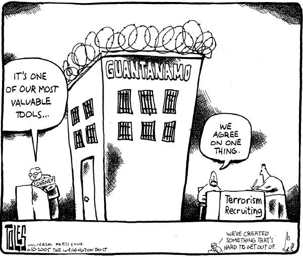 Editorial Cartoon by Tom Toles, Washington Post on Tortured Policies