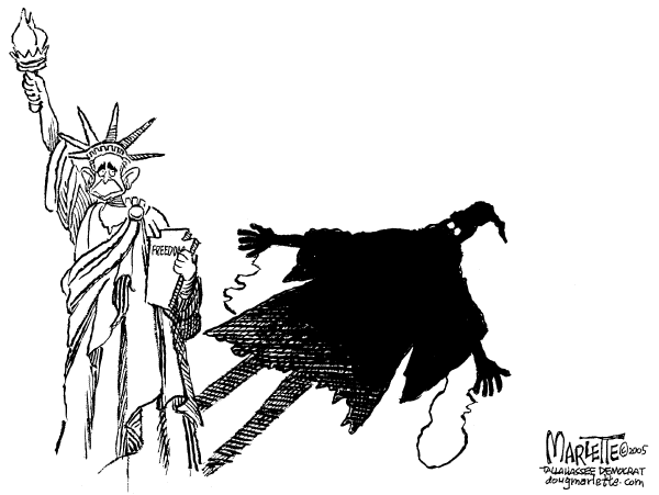 Editorial Cartoon by Doug Marlette, Tallahasee Democrat on Tortured Policies
