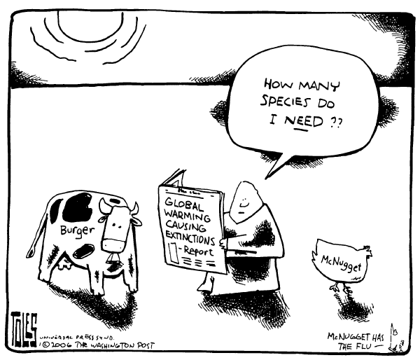 Editorial Cartoon by Tom Toles, Washington Post on Global Warming