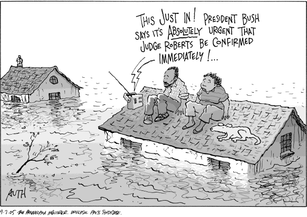 Political cartoon on Top 5 Cartoons of the Week by Tony Auth, Philadelphia Inquirer