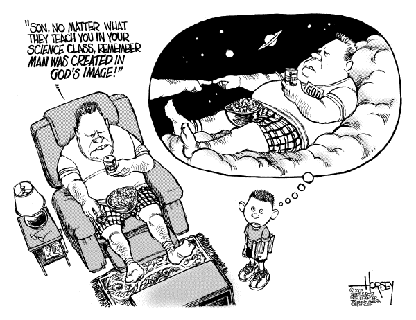 Political cartoon on Gas In Other News by David Horsey, Seattle Post-Intelligencer
