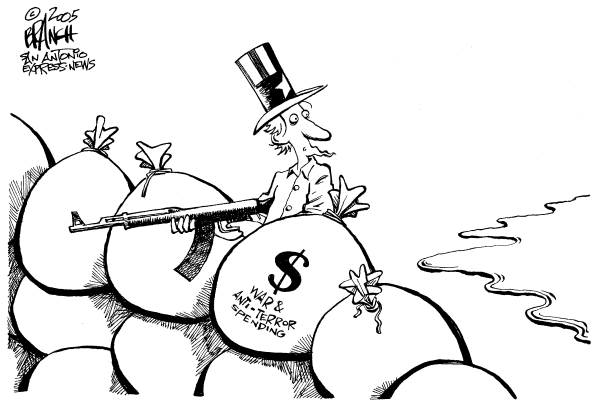 Political cartoon on Feds Respond to Katrina by John Branch, San Antonio Express-News