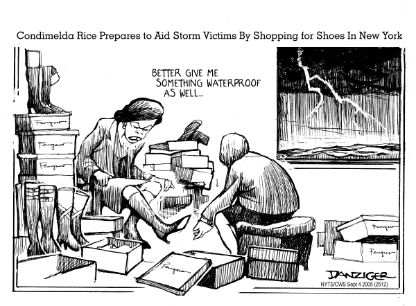 Political cartoon on Feds Respond to Katrina by Jeff Danziger, Cartoonists & Writers Syndicate