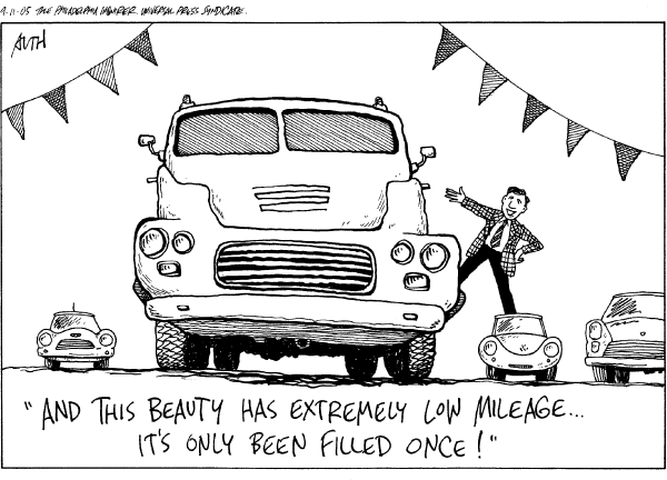 Political cartoon on Gas Prices on the Rise by Tony Auth, Philadelphia Inquirer
