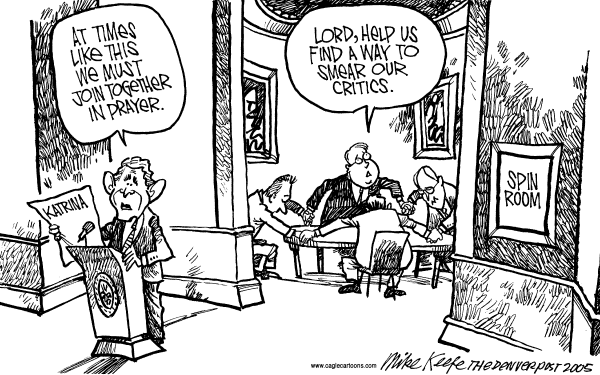 Political cartoon on GOP Heads Recovery by Mike Keefe, Denver Post
