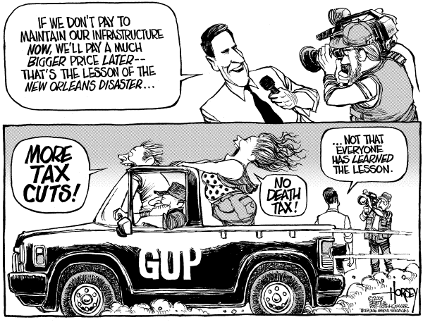 Political cartoon on GOP Heads Recovery by David Horsey, Seattle Post-Intelligencer