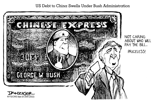 Political cartoon on US Economy Stays the Course by Jeff Danziger, Cartoonists & Writers Syndicate