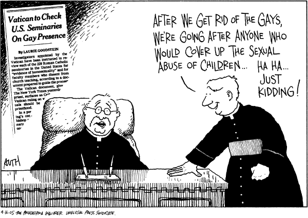 Political cartoon on In Other News by Tony Auth, Philadelphia Inquirer