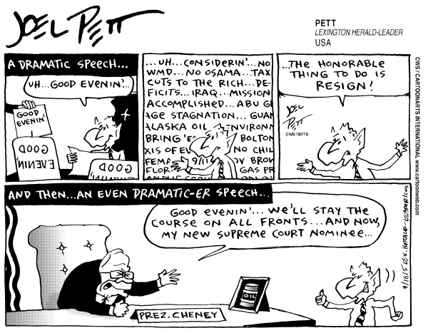 Political cartoon on In Other News by Joel Pett, Lexington Observer