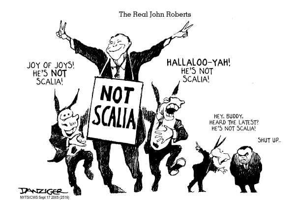Political cartoon on Roberts Sailing Through Hearings by Jeff Danziger, Cartoonists & Writers Syndicate