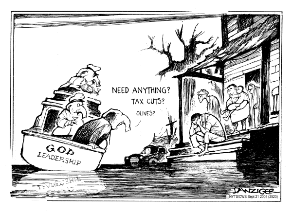 Political cartoon on Hurricane Cleanup Begins by Jeff Danziger, Cartoonists & Writers Syndicate