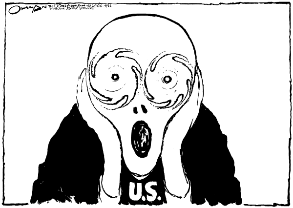 Political cartoon on Hurricane Rita Slams Coast by Jack Ohman, The Oregonian