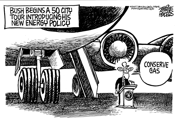 Political cartoon on In Other News by Mike Peters, Dayton Daily News
