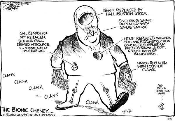 Political cartoon on In Other News by Pat Oliphant, Universal Press Syndicate