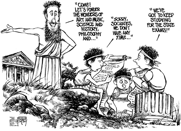 Political cartoon on In Other News by David Horsey, Seattle Post-Intelligencer