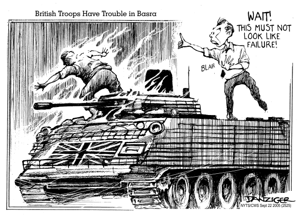 Political cartoon on Big Gains In Iraq by Jeff Danziger, Cartoonists & Writers Syndicate