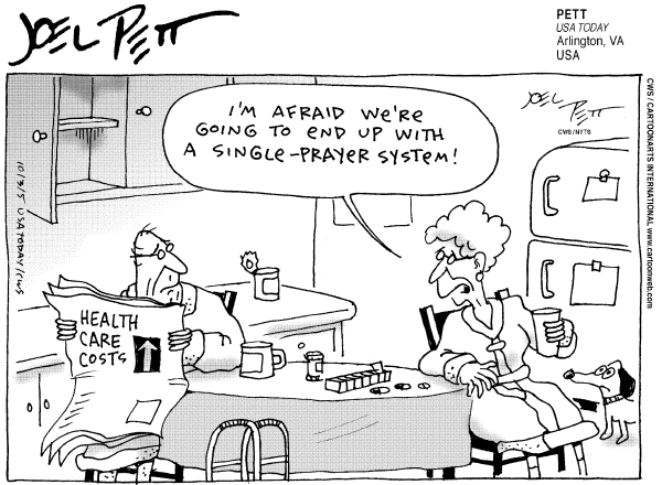 Political cartoon on Economy Stays The Course by Joel Pett, Lexington Observer