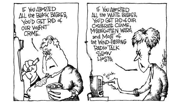 Political cartoon on GOP Suffering Blows by Signe Wilkinson, Philadelphia Daily News